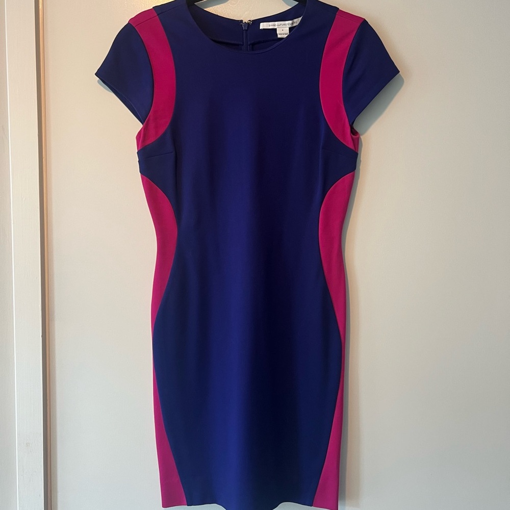 Diane Von Furstenberg Blue and Pink Dress